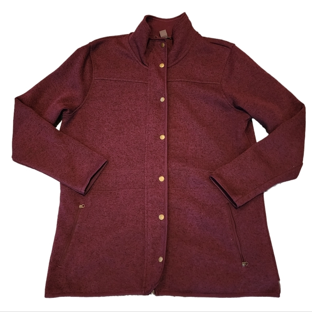 Eddie Bauer Purple sweater jacket button front women's size XL - Picture 10 of 16